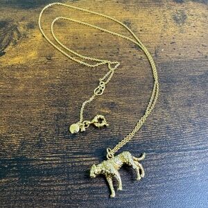 🐈‍⬛#69. J. Crew Crystal Cheetah Cat Pendant Necklace